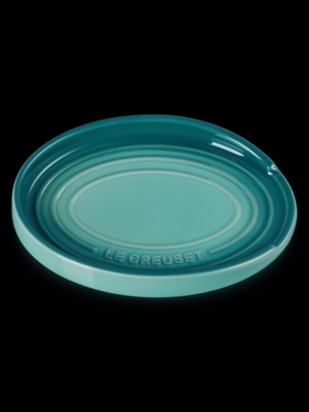 Le Creuset Stoneware Oval Spoon Rest Riviera Blue NEW First Quality